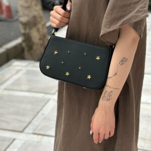 کیف دستی زنانه مشکی ستاره ای کد ۱۰۴