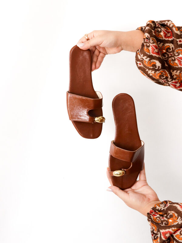 صندل زنانه عسلی کد ۲۵۸ - Image 3