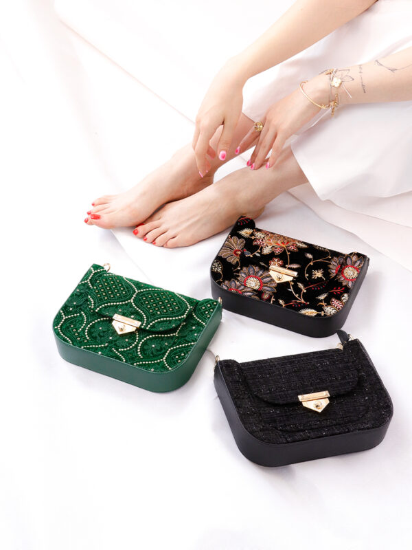 کیف زنانه مخمل مشکی 1 کد 098 - Image 7